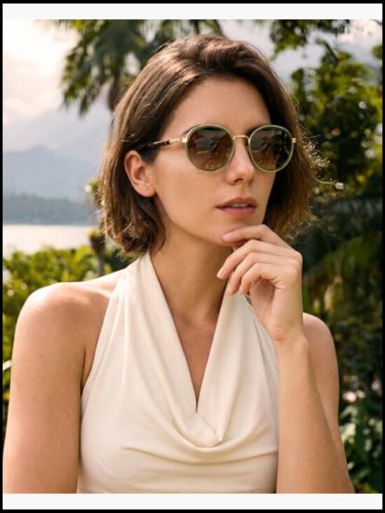 Retro Round Sunglasses Polarized UV Protection Acetate-Metal Frame main image 6